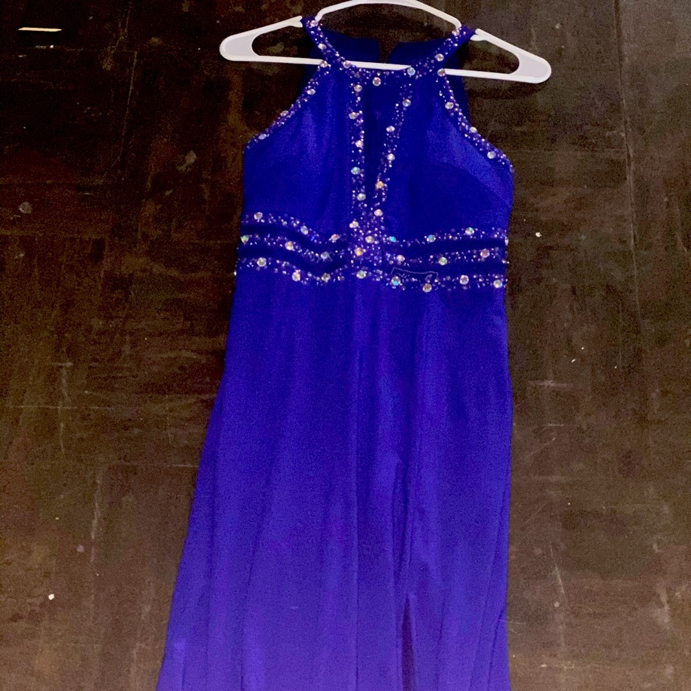Royal blue evening gown